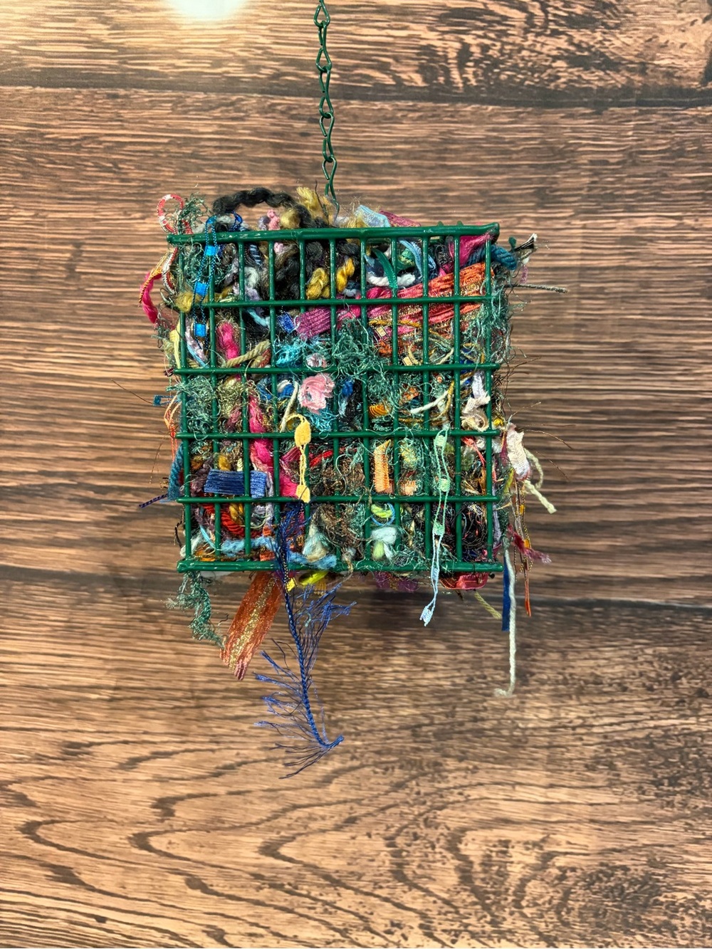 Handmade Colorful Textile Suet Bird Feeder
